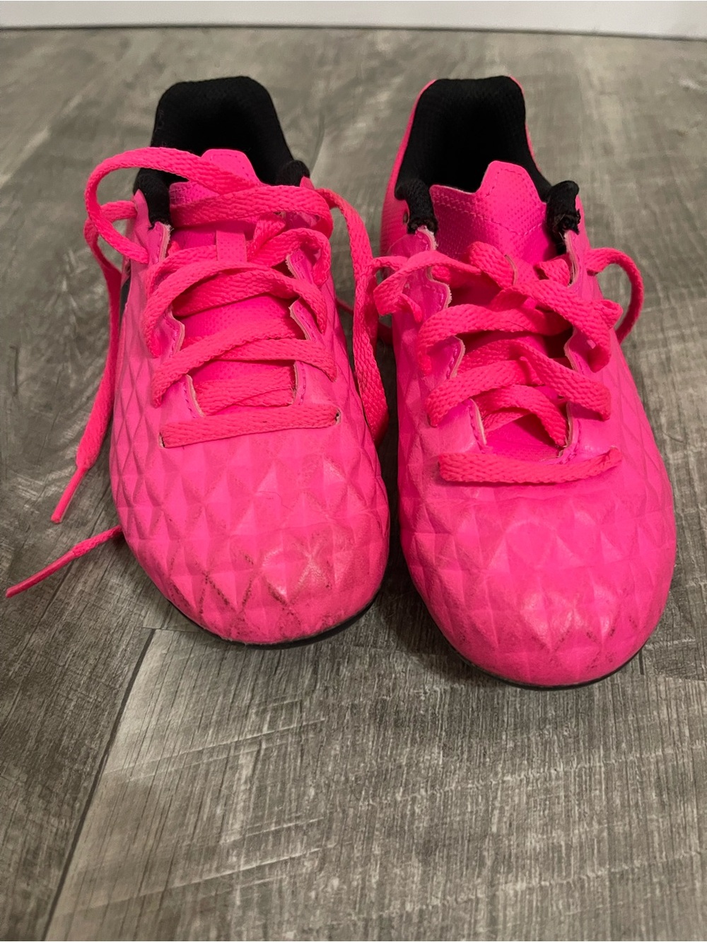 Nike Tiempo Bright Pink Soccer Cleat with Black Swoosh - Picture 2 of 6